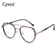 Cyxus Blue Light Blocking Glasses Double Bridge Aviator Frame Japanese Style Unisex Anti-Screen Radi