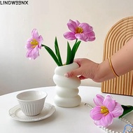 LINDW99NX Flower Vase, Plastic Nordic Style Flower Pot,  Modern Spiral Design Imitation Ceramic Flow