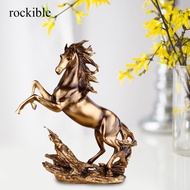 [rockible] Standing Horse Sculpture Horse Figurine Ornament Animals Figurine Lucky Horse Statue for 