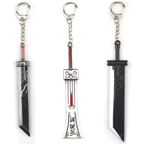 Game Final Fantasy 7 Cloud Buster Sword Keyring Remake Sword Zack Fair Metal Pendant Fans Cosplay Je