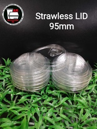 (100 pcs) Straw less lid 95mm / Milk tea cup , disposable cup , plastic cup / Flat lid / Dome lid / 