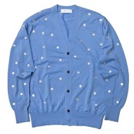 TOGA PULLA 21SS 圓點針織開襟衫 TP11-XO211，36 碼，藍色，金屬配件，二手， TOGA PULLA