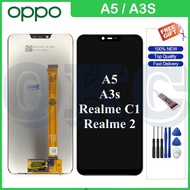 Original OPPO A3s A5 AX5 A12e LCD with Frame Display Touch Screen Digitizer Full Set Assembly Realme C1 2 LCD Replacement Parts