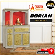 Living Mall Dorian Oriental Altar Table with Top Altar Cabinet Fire Resistant Altar Cabinet