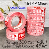 MERAH 6pcs Fragile White Unboxing Duct Tape 45mm x 300 Yard Thickness 48 Strong AdhesiveMIKRON Not E