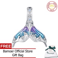 BAMOER 925จี้หยดน้ำหางปลานางเงือกสำหรับผู้หญิงสร้อยข้อมือและสร้อยคอ BSC874 DIY
