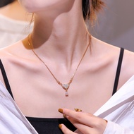 DGC Korean Stainless Steel Heart Pendant Necklace Women Titanium Gold Jewelry For Women Necklace Fas