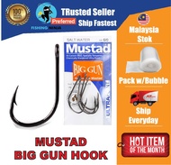 NINJA - MUSTAD Big Gun Salt Water Hook Size 1/0, 2/0, 3/0, 4/0, 5/0, 6/0 Hi Carbon Fishing Hook Mata Kail Ready Stock