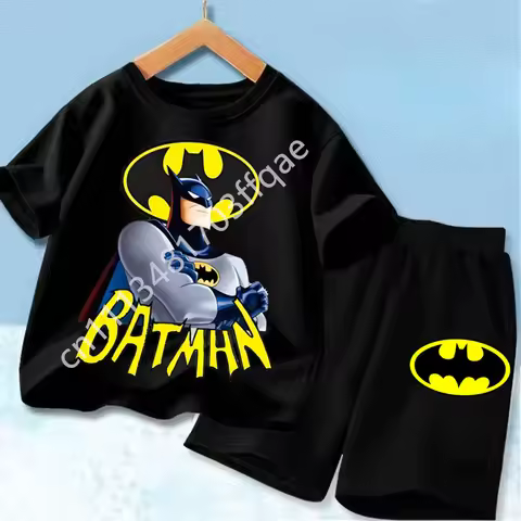 Summer Short Sleeved Street Wear Girl T-shirt Shorts Casual Top 2026 New Classic Batman&Superman Pri
