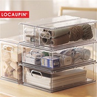 Locaupin Desk Organizer, Stackable Organizer Drawers, Clear Desk Storage Box, Stacking Desktop Organ