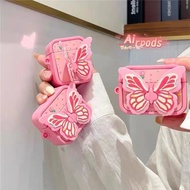 For Realme Buds T300 Earphone Case Cute pink butterfly