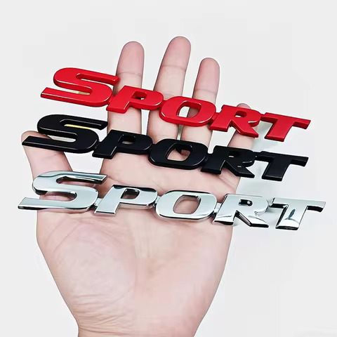 3D Chrome Metal Car Letters Logo SPORT Emblem Badge Sport Stickers Car Rear Trunk Accessories