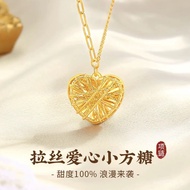 Pure Gold Birthday Gift 2025 Necklace Women Style Gift Girlfriend's Day Pendant Gold 999 Love New St