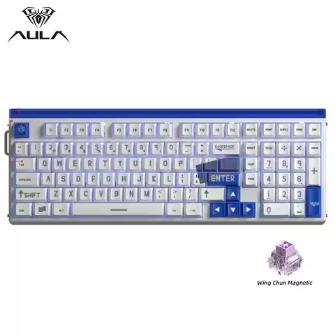 AULA HERO99 98% Wired Gaming Keyboard Magnetic Switch Hall Effect Rapid Trigger 8K RGB Music Rhythm 