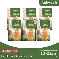 Animeals สูตรใหม่ Sensitive Gluten Free 1.2 kg. รสแกะและปลาทะเล อาหารแมว สูตรสำหรับแมวแพ้ง่าย