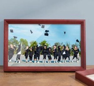 DDS - 長方形畢業照照片相框（古典紅木色 8K【可放26.5*38釐米】掛墻）#N46_014_1034