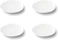 Mino Ware 81-020-101 Miyama Plate, 4 pcs, 4.3 x 4.1 inches (11 x 10.5 cm), Feuille Fille, White Porc