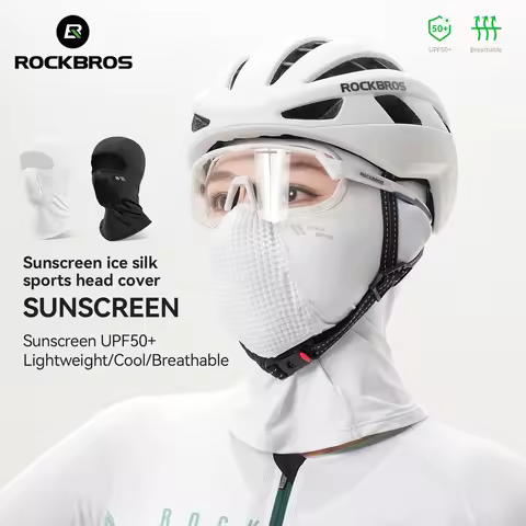 Mask Face UPF50+ ROCKBROS Face Mask Ice Silk Sports Head Sunscreen UPF50+ Cover Lightweight Breathab