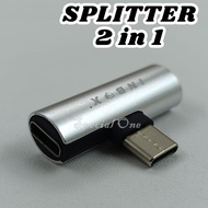 Splitter / Sambungan Headset OPPO Splitter Adapter Converter Jack 3.5mm Audio and Type C to Type C A