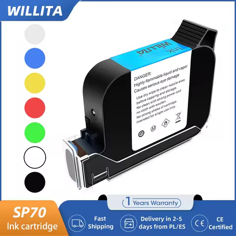 WILLITA 25.4mm Ink Cartridge Original Fast Dry Solvent Ink Cartridge JS12/2588 Compatible Ink Cartri