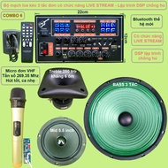 Mạch loa kéo 3 tấc đơn 3 đường tiếng LIVESTREAM DSP lập trình chống hú IC MD9840 công suất 130W -  k