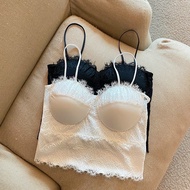 Two-Strap Lace Bra with Elastic Waistband at the Back - Under 53kg
