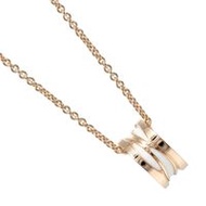 Pre-owned BVLGARI B.ZERO1 Design Legend Necklace in 18K pink gold and ceramic, approximately 13.4g, 
