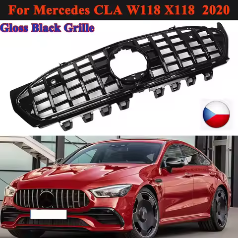 MagicKit Glossy Black GT R Front Grille For Mercedes Benz CLA W118 C118 CLA35 AMG 2020-ON