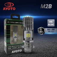 lampu led motor ayoto m2b ac dc h6 t19 m5 8+8watt ! original ! tfl - putih - kuning