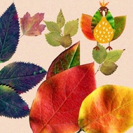 Fall clipart, Pressed leaves, Autumn graphic set with REAL LEAVES ,600 dpi