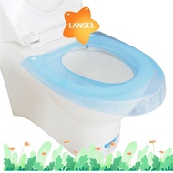 LANSEL Toilet Seat Cover  Washable Pure Color Pad Bidet Cover