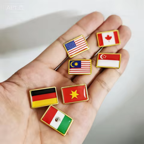 Custom World Flags Charm Brooches Flags Of The World Buttons for Women Men Travel Souvenir Jewelry G