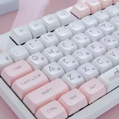 MAIMOOO Cute Russian Keycap Layout PBT Keycaps XDA Profile Dye For Ikbc Cherry MX 108/104/87/61/96 K
