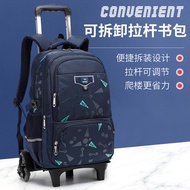 Trolley School Bag Detachable Primary School 2 or 6 Wheel Kids Roller Bag Boy Girl Kids Beg Sekolah 