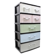 Century New Color Drawer 5 Tier Multipurpose Storage Cabinet/Almari Serbaguna Plastik Almari Baju Plastik