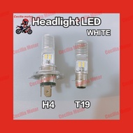 MOTORCYCLE LIGHTING 8 LED DUAL COLOR HEADLIGHT BULB T19/H4/B35
