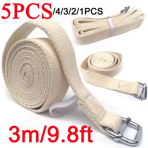 1-5PCS 3m Yoga Strap Adjustable D-Ring Buckle Gives Flexibility for Yoga Stretching Durable Cotton E