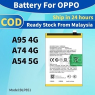 Battery BLP851 Bateri Compatible For Oppo A95 2020 A74 4G A54 5G Batery
