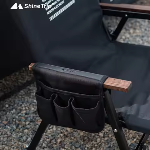 Outdoor Camping Kermit Chair Side Bag ShineTrip Multifunctional Armrest Storage Encrypted Canvas Por