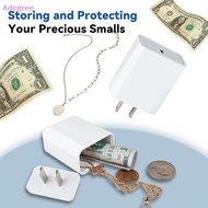 Adegree 1Pcs Private Money Box Fake Charger Plug Secret Jewelry ⁣⁣⁣⁣Hidden Storage Medicine Box Secr