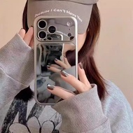 Makeup Mirror Silver Soft Phone Case For iPhone 17 Air 17E 16E 16 15 14 13 12 11 Pro X Xs Max Xr 7 8