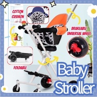 Foldable&amp;AdjustableBaby stroller baby chair baby walker with cushion outdoor cabin stroller 1-6 years old lightweight portable children's trolley 4-universal wheel lxy SNUY