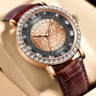 original LIGE Men Watch Leather Strap Watch For Men Business Quartz Waterproof Wrist Watches + Watch Box
