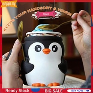 Cute Penguin Cute Ice Cream Pint with Spoon & Drawer Popsicle Containers Reusable Dessert Cup for Ga