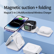 15W 3-in-1 Wireless Charger สำหรับ iPhone 14 13 12 Pro Max Apple นาฬิกา AirPods Magnetic Wireless Charger