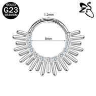 1 PC G23 Titan khuyên mũi 16G Pha Lê Xỏ Khuyên vách ngăn mũi khuyên vành xoắn Daith khuyên tai 8Mm H