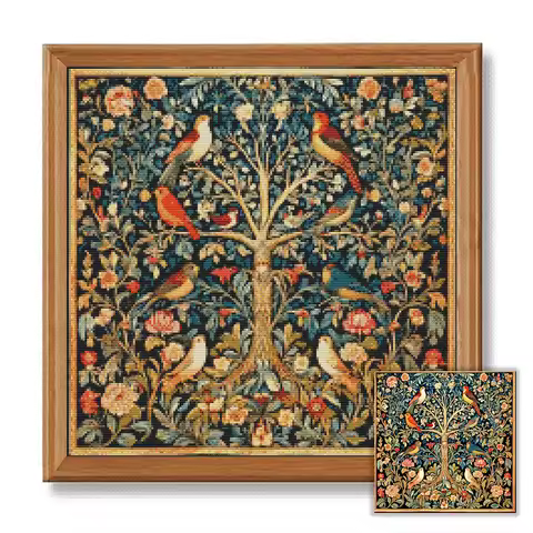 1 set of 40x40cm-15.7x15.7-inch 11CT/14CT printed fabric cross stitch DIY kit, large size, gift set