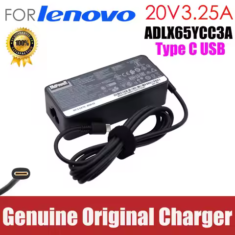 Original 65W 20V 3.25A TypeC AC Adapter Laptop Charger for Lenovo ThinkPad X280 X380 X390 X395 L580 