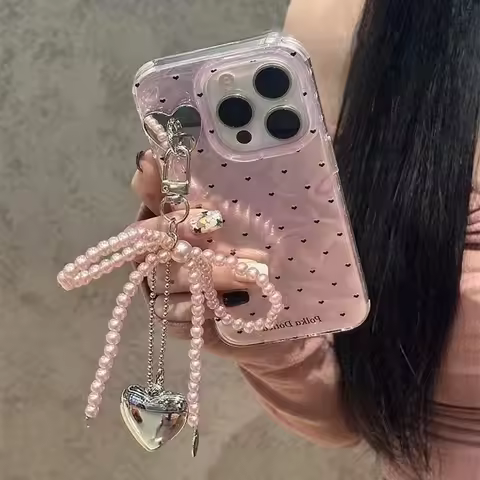 Love Laser Pink Bow Case For OPPO A5i A20 A5X A5 A3 Pro A77S A3X A80 A60 A40 A17 A17K A15 A79 A18 A3