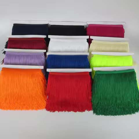YY-tesco 10 Yards 15CM Long Polyester Fringe Trim Tassel Lace Ribbon Sew Latin Dress Stage Garment C